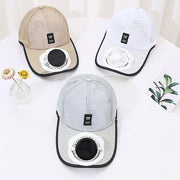 Solar Powered USB Charging Fan Hats Men Breathable Mesh Sun Protection Outdoor