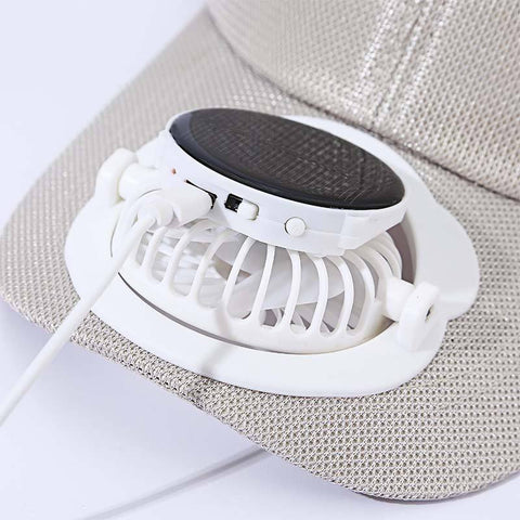Solar Powered USB Charging Fan Hats Men Breathable Mesh Sun Protection Outdoor