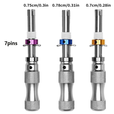 3Pcs Tubular 7 Pin Lock Impressioning Pick Tool Set