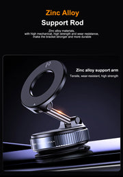 360 Rotate Vacuum Suction Cup Metal Phone Holder Zinc Alloy Magnetic