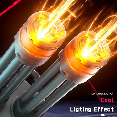 Large-Capacity Double-Barrel Gatling Rotating Multi-Color LED Flashing