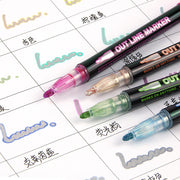 Metallic Color Double Line Outline Marker