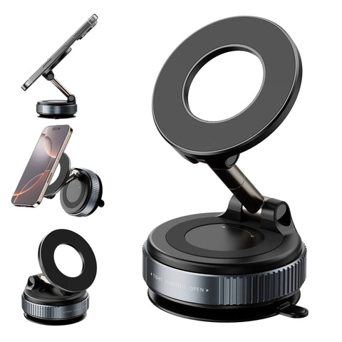 360 Rotate Vacuum Suction Cup Metal Phone Holder Zinc Alloy Magnetic