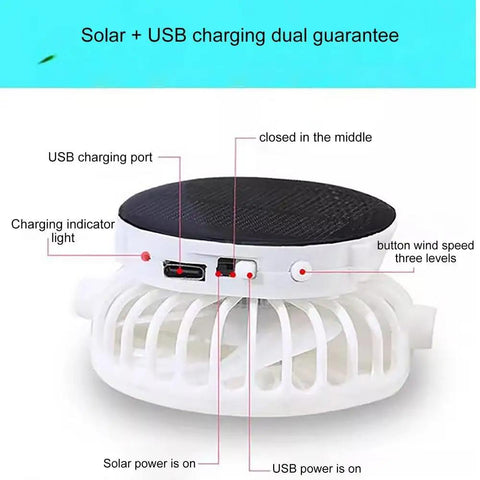 Solar Powered USB Charging Fan Hats Men Breathable Mesh Sun Protection Outdoor