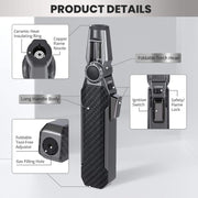 Adjustable Metal Kitchen Torch Refillable Butane Lighter with Safety Lock