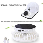 Solar Powered USB Charging Fan Hats Men Breathable Mesh Sun Protection Outdoor