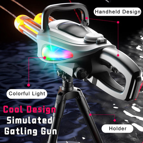 Large-Capacity Double-Barrel Gatling Rotating Multi-Color LED Flashing