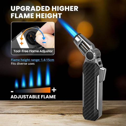 Adjustable Metal Kitchen Torch Refillable Butane Lighter with Safety Lock