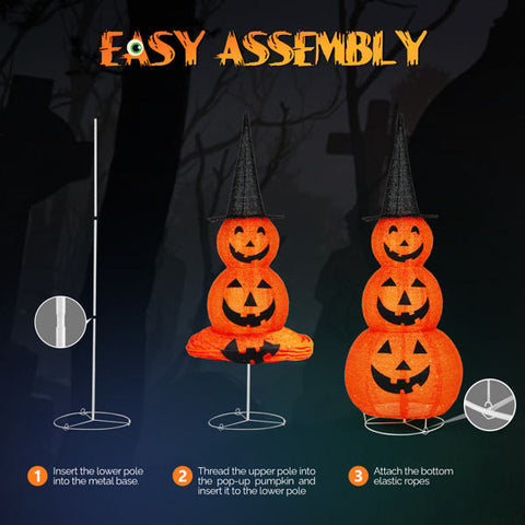 Halloween Pumpkin Decorations Collapsible Indoor Outdoor Halloween Decorations