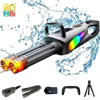 Large-Capacity Double-Barrel Gatling Rotating Multi-Color LED Flashing